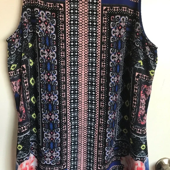 Willi Smith Casual Sleeveless Multicolor Zip Dress - Size 8 - Picture 3 of 8